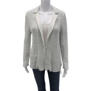 Amina Rubinacci Unisex Cardigan Gray Cotton Long Sleeve Designer Size 44